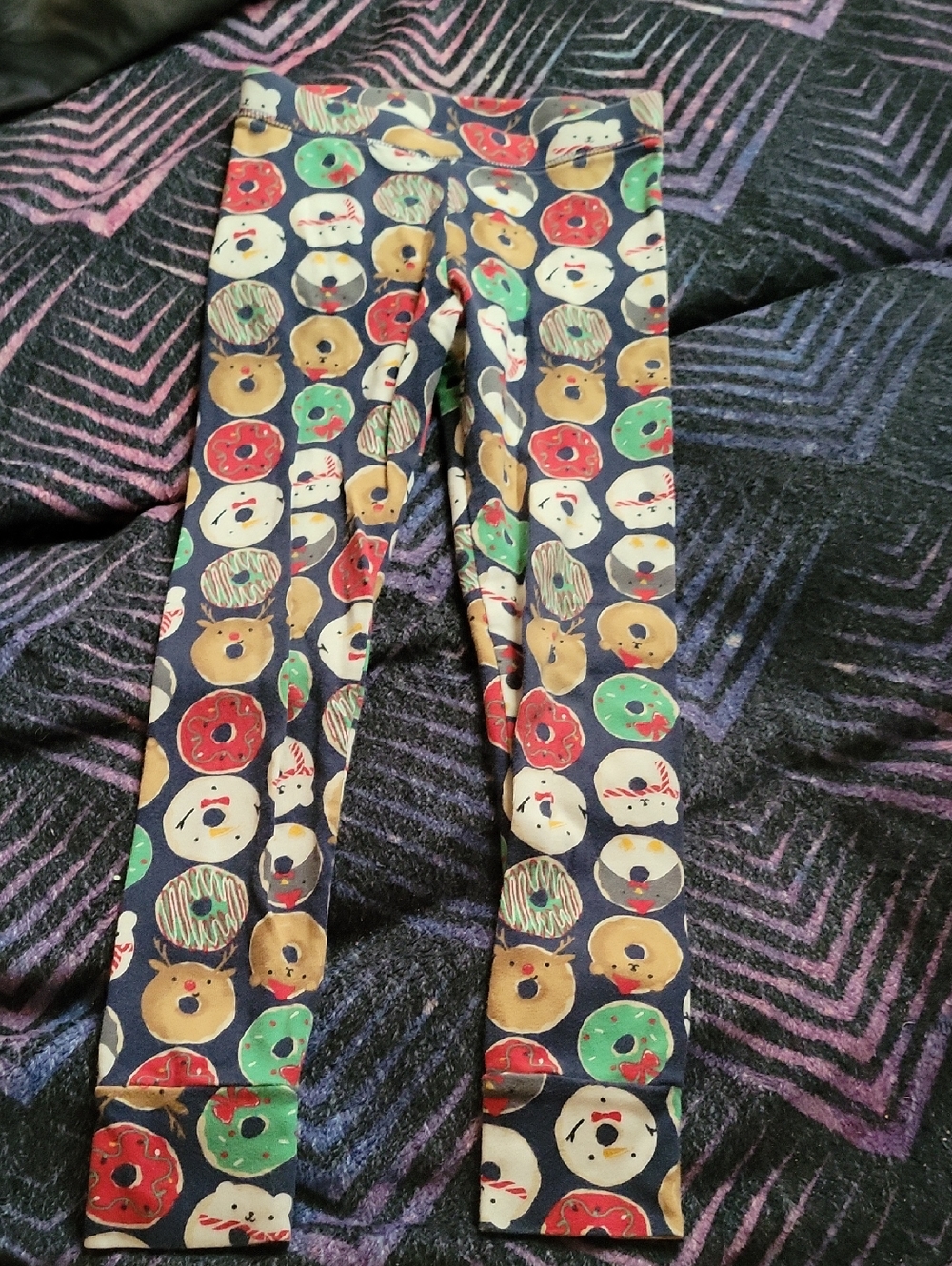 GAP Navy Donut & Bear Face Print Leggings